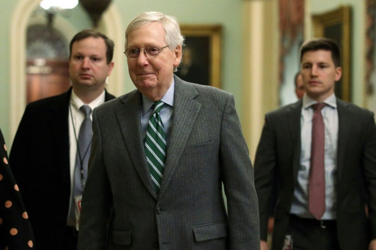 US Senate Majority Leader Mitch McConnell (R-KY) arrives at the US Capitol on January 16, 2020 as lawmakers prepare to tackle both the USMCA and impeachment