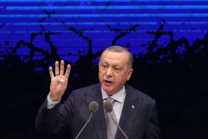Erdogan said peace efforts  after the January ceasefire 'should not be sacrificed to the ambitions of blood and chaos merchants'