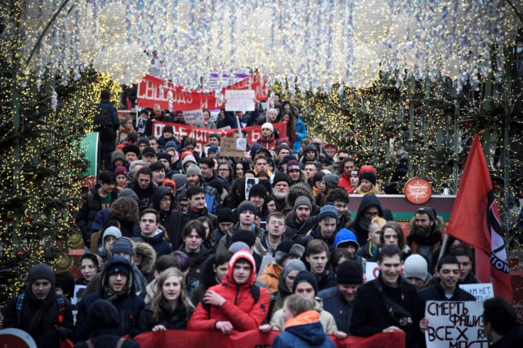 The march wasn't supposed to be about Putin, but many had a go at him anyway