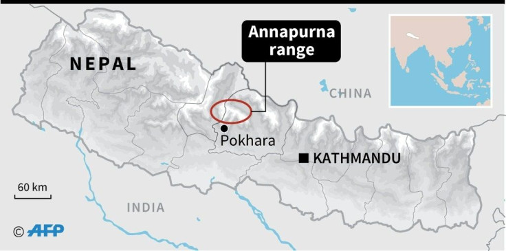 Map locating the Annapurna range