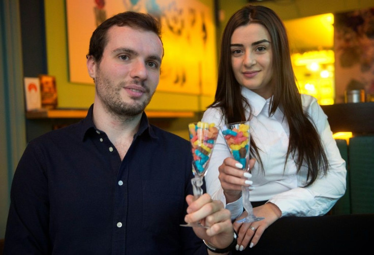 Osito & Co co-founders  engineer Julen Justa (L) 25, and Tamar Gigolashvili, a 24-year-old law and management graduate