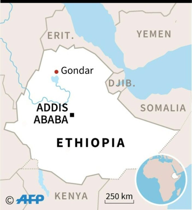 Map of Ethiopia locating fatal accident in Gondar