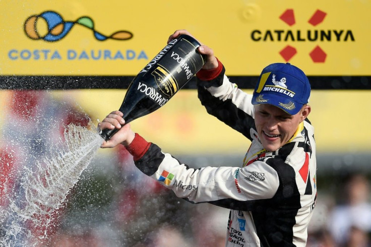 Champagne moment: Tanak celebrates 2019 title