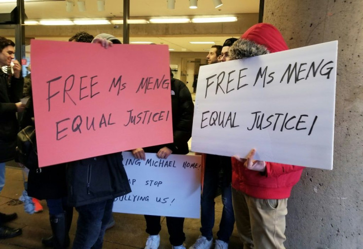 Actors say they were paid to be protesters outside a Vancouver courtroom on January 20, 2020, calling for the release of a Chinese telecommunications executive fighting extradition to the United States