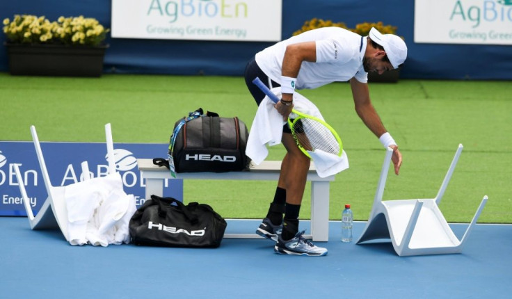 Matteo Berrettini of Italy was one of the players who had to contend with strong winds on Wednesday