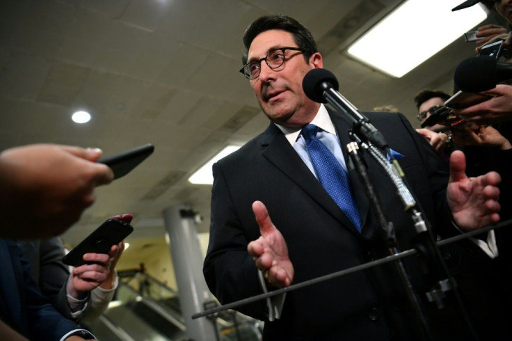 Jay Sekulow, a lawyer for Donald Trump, speaks to reporters at the president's impeachment trial