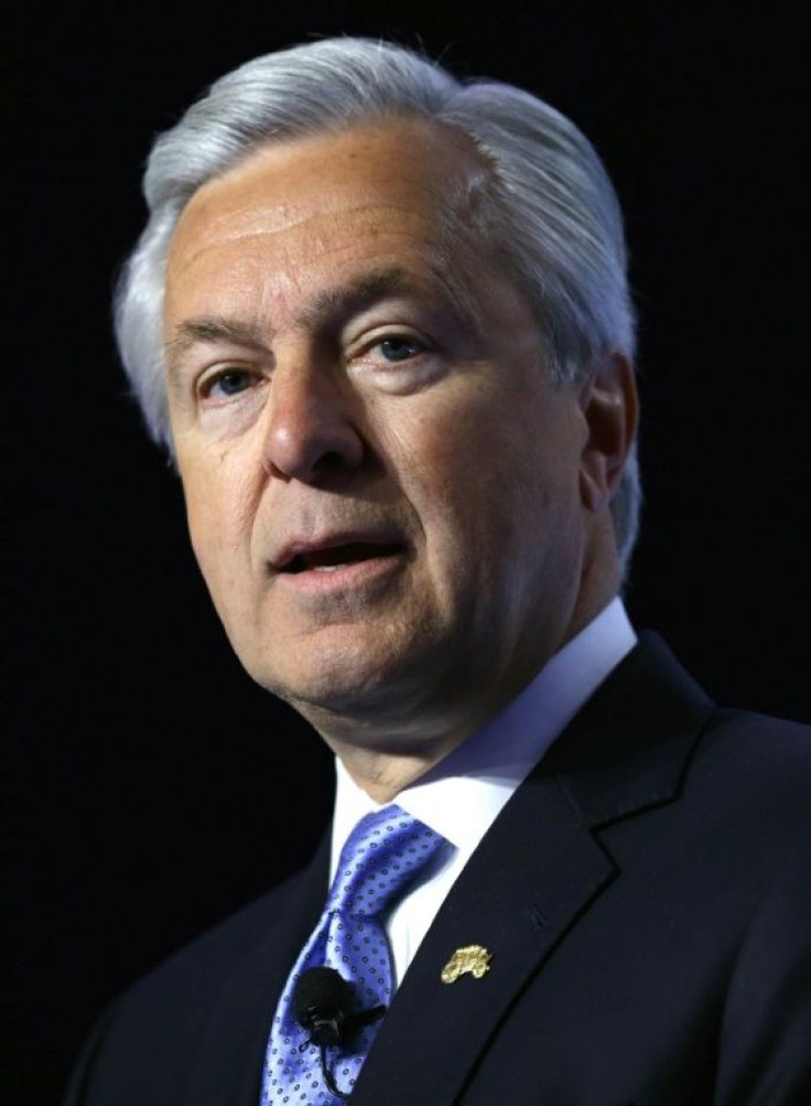 Former Wells Fargo CEO John Stumpf, shown here in 2014, settled charges on the fake accounts scandal with US banking regulators and agreed to pay a $17.5 million fine