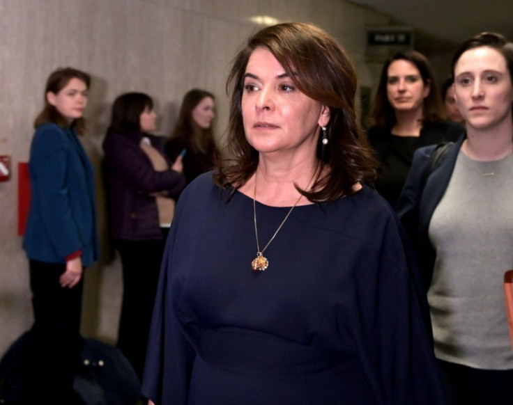 Actress Annabella Sciorra leaves the courtroom  in Manhattan Criminal Court, on January 23, 2020  in New York City.