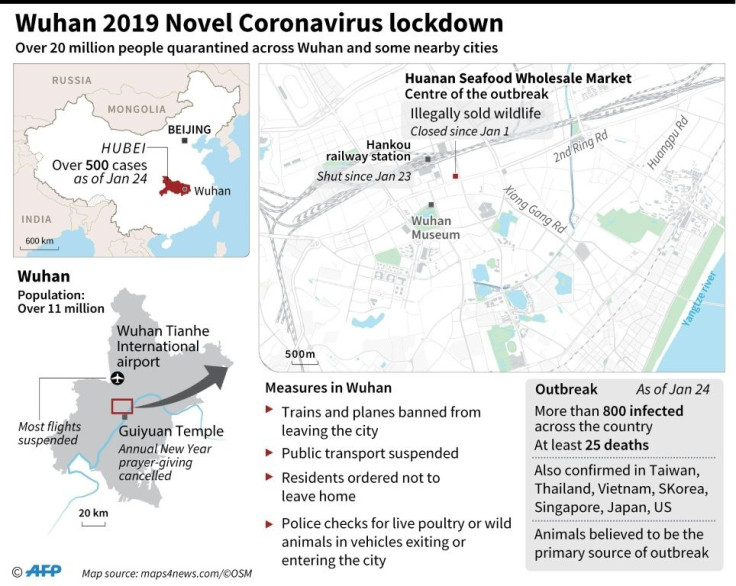 Graphic on Wuhan where China has warned against travel to or from the virus-stricken city.