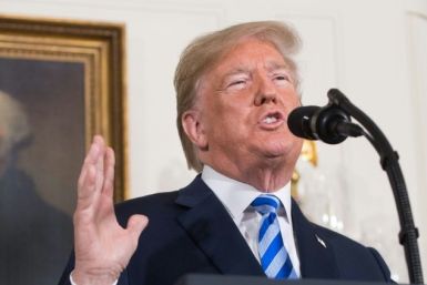 US President Donald Trump announcing the US withdrawal from the 'defective' Iran nuclear deal on May 8, 2018