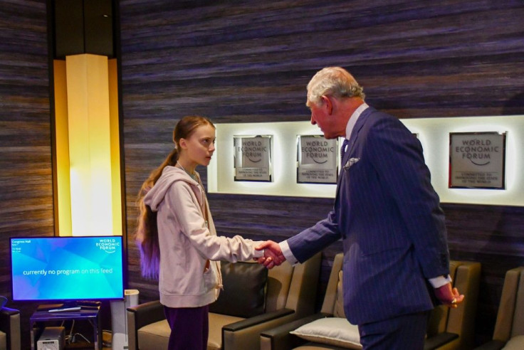 Trump may have given Thunberg a wide berth -- but she did get a royal handshake out of Prince Charles in Davos