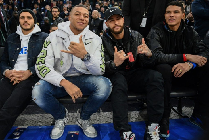 Brazil star Neymar and his Paris Saint-Germain teammate Kylian Mbappe were courtside at the Paris NBA Game