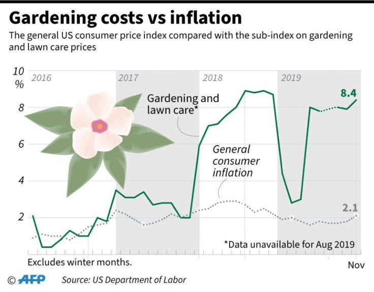 Prices for gardening and lawn care services have risen between three and five times as fast as overall consumer inflation since late 2018