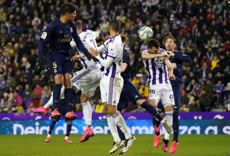 Nacho Fernandez headed in the winner as Real Madrid beat Real Valladolid on Sunday.
