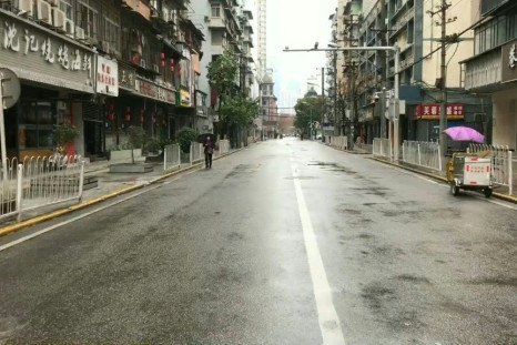 The normally bustling streets of Wuhan are deserted