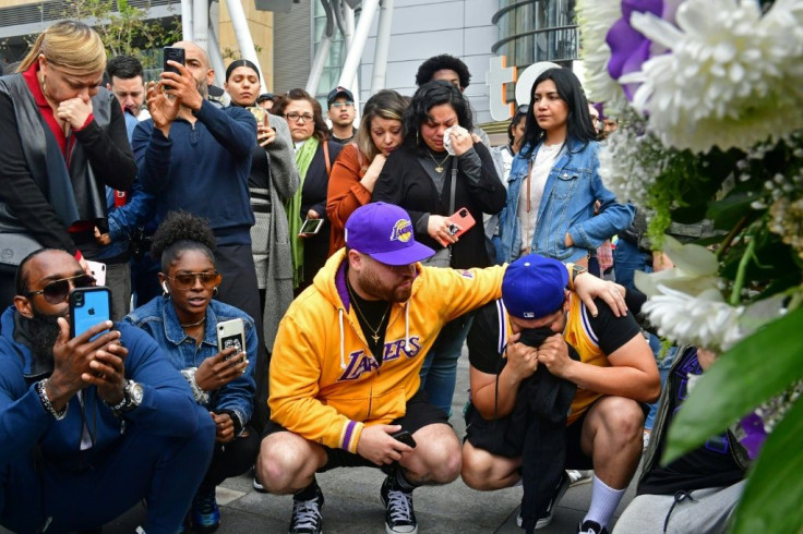 At the Staples Center in downtown Los Angeles, several hundred shocked fans gathered to pay tribute at the venue which witnessed many of Bryant's career highlights