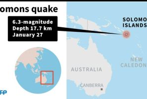 Map locating Solomon islands, rattled by a 6.3-magnitude earthquake on Monday.