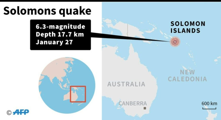 Map locating Solomon islands, rattled by a 6.3-magnitude earthquake on Monday.