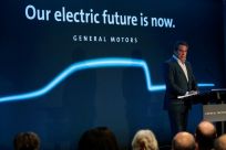 General Motors president Mark Reuss speaks at their Detroit-Hamtramck assembly plant on January 27, 2020 in Detroit, Michigan in the United States