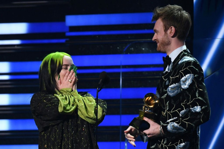 American singer-songwriter Billie Eilish (L) and brother Finneas O'Connell accept the Song of the Year award for one of 2019's smash hits, "Bad Guy"