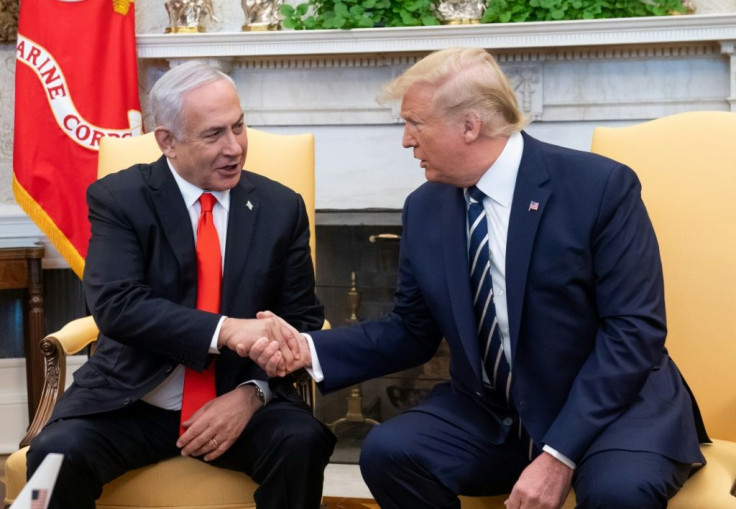 US President Donald Trump and Prime Minister Benjamin Netanyahu tout an Israeli-Palestinian peace plan that the Palestinians rejected