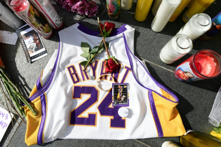A Kobe Bryant jersey at a makeshift memorial