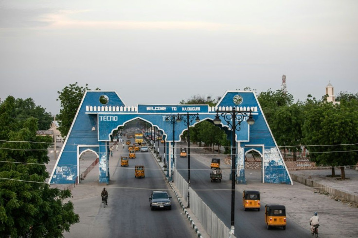 The city gate at Maiduguri in Nigeria, where travellers using the key Damaturu road have been abducted by jihadists