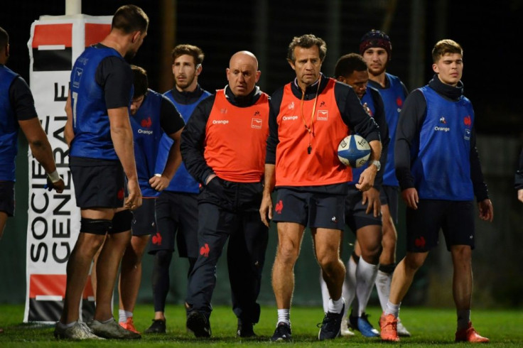 France coach Fabien Galthie (C) finds himself in charge of a youthful and talented side after succeeding Jacques Brunel and a tough opener at home to England