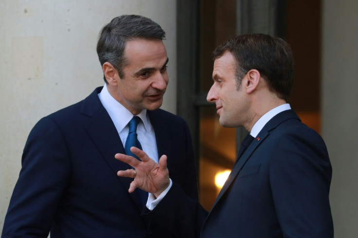 Macron met Greek Prime Minister Kyriakos Mitsotakis in Paris on Wednesday