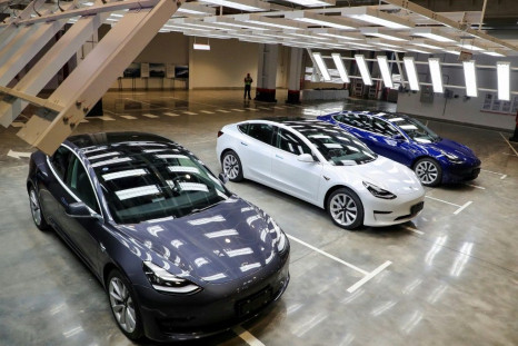 Tesla's Model 3 on display