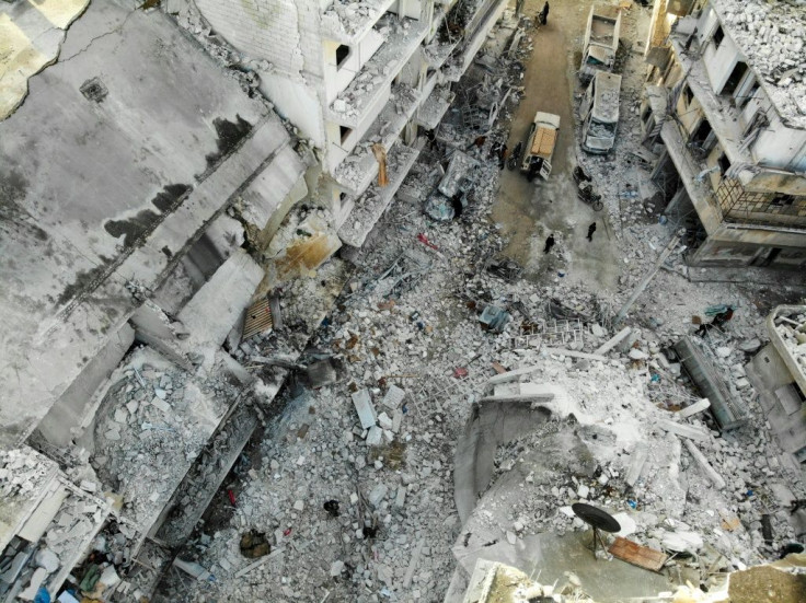 The air strikes devastated a whole residential block