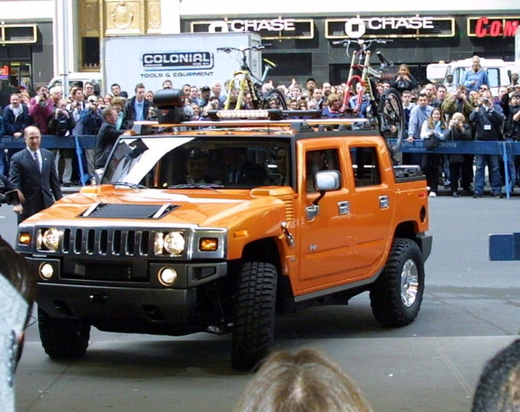 General Motors plans an all-electric version of the Hummer, seen here in 2001 in its original version