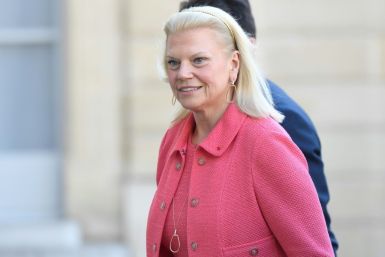 IBM CEO Ginni Rometty is seen in May 2019 as she arrives at the Elysee Palace in Paris as part of "Tech For Good" meetings