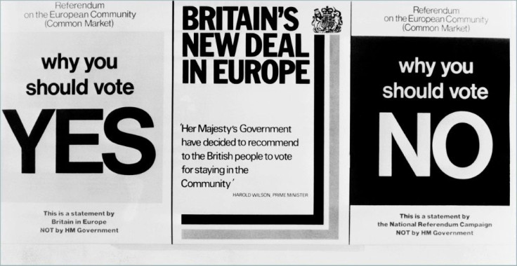 Three pamphlets destined for British voters ahead of the June 1975 referendum on whether to stay in the European Economic Community