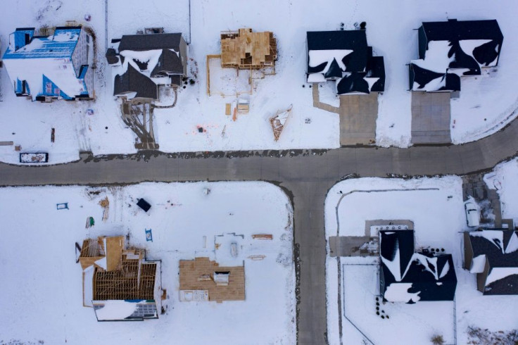 New homes are seen as they are constructed on former farmland in Bettendorf, Iowa
