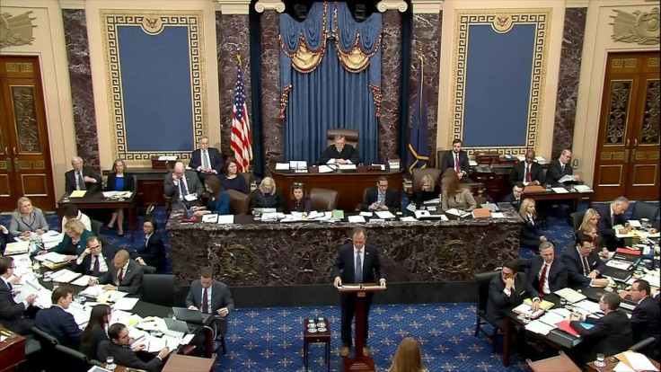 Chief Democratic prosecutor Adam Schiff answers questions from senators at the impeachment trial of President Donald Trump