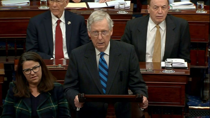 Senate Majority Leader Mitch McConnell could call for a vote to acquit or convict President Donald Trump as early as January 31, 2020