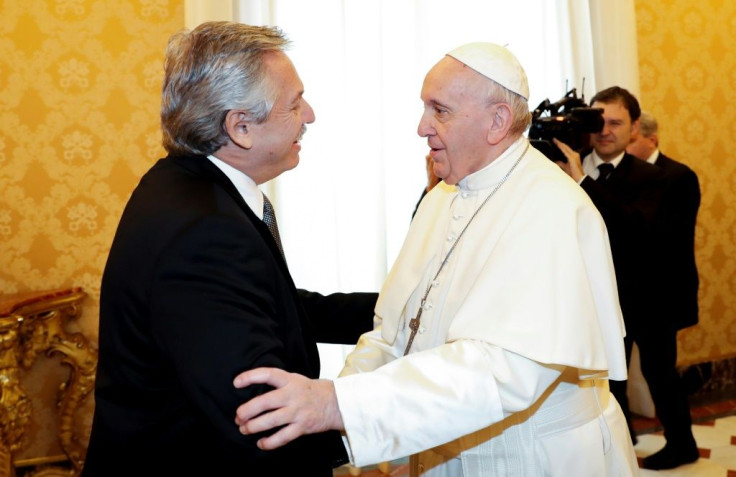 Pope Francis gave a warm reception to his freshly-elected compatriot Alberto Fernandez