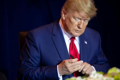 US President Donald Trump takes part in a signing ceremony for a Defense deal with Poland prior to  meeting Polish President Andrzej Duda in New York, September 23, 2019; the US in September approved the contract to deliver a total of 32 aircraft to NATO 