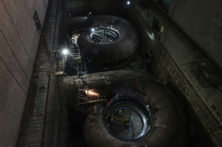 The turbine construction site at the Grand Ethiopian Renaissance Dam in December 2019