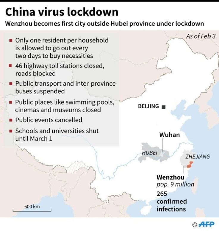 Wenzhou in eastern China is in lockdown to curb the spread of the coronavirus