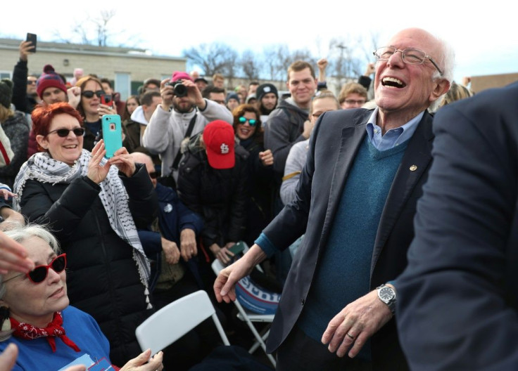 US Senator Bernie Sanders was leading a crowded Democratic presidential nominatin field in the run-up to Iowa's vote