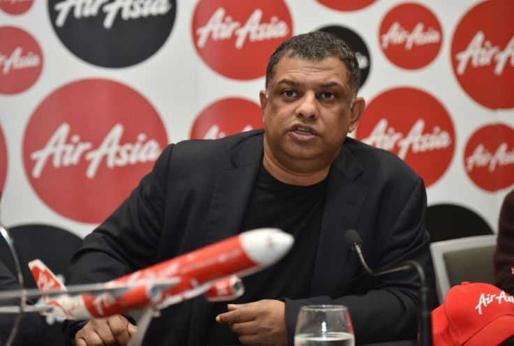 (FILES) In this file photo taken on March 12, 2015 AirAsia Group CEO, Tony Fernandes speaks at a press conference in Sydney; he is one of Two AirAsia chiefs stepping aside at least two months amid claims Airbus paid the company $50 million for a plane ord