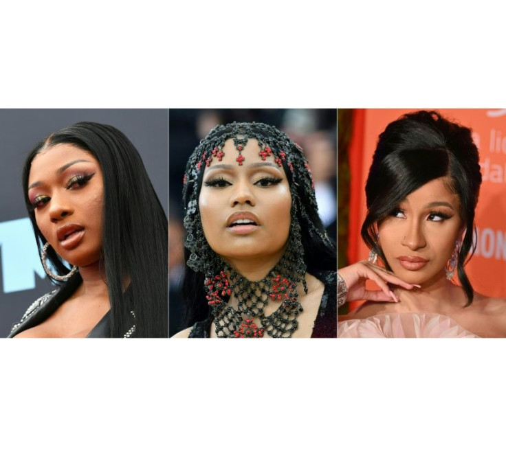 Rappers (L-R) Megan Thee Stallion, Nicki Minaj and Cardi B are among the women making waves in the rap world