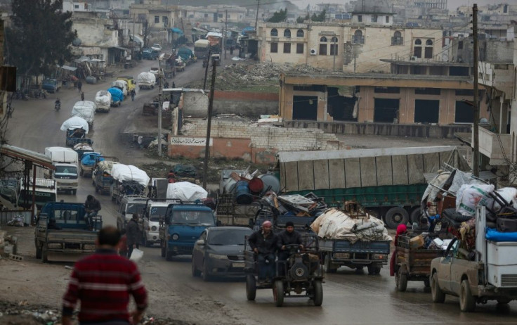 Civilians have been pouring out of frontline areas of Syria's last rebel bastion for weeks, taking to the road with what belongings they can squeeze into their vehicles