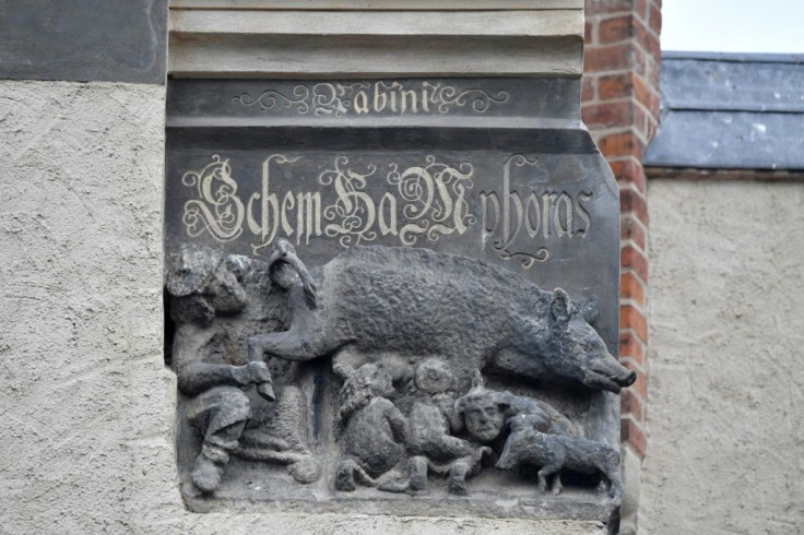 Many churches in the Middle Ages had similar "Judensau" bas reliefs, which sent the stark message that Jews were not welcome in their communities