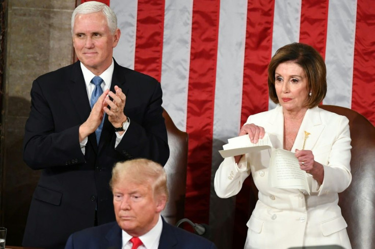 Speaker of the US House of Representatives Nancy Pelosi ripped up President Donald Trump's speech