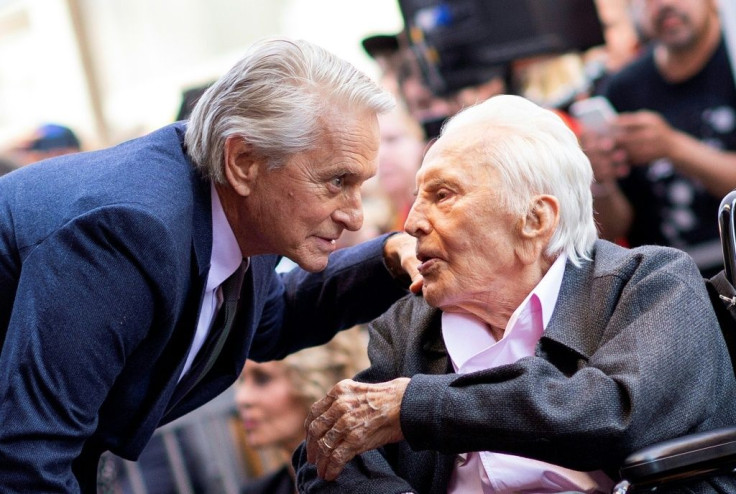 Kirk Douglas is survived by three sons, including the movie star Michael Douglas, pictured left with his father in 2018