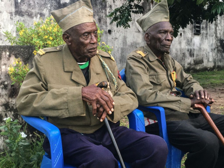 Daniel Miuki (R) and Albert Kunyuku Ngoma (L) are the last survivors of the Public Force, the Belgian colonial army