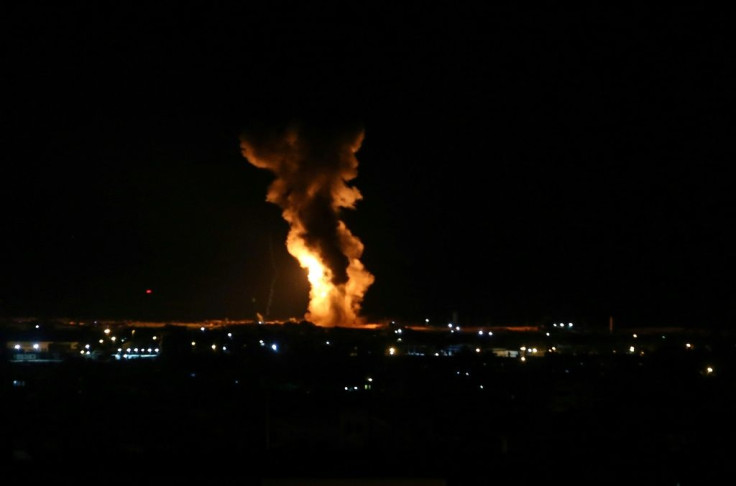 An Israel air strike hits the southern Gaza Strip following new rocket or mortar fire by Palestinian militants